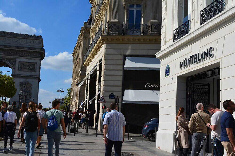 Cartier Store, Champs Elysees, and Arc De Triomphe, Paris, France